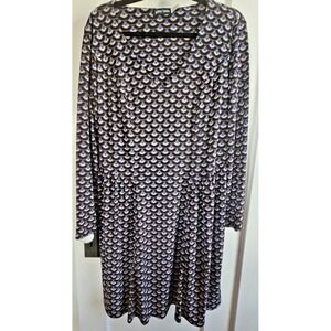 Jeffrey & Paula woman sz 10 long sleeve shift dress stretch Morocco made